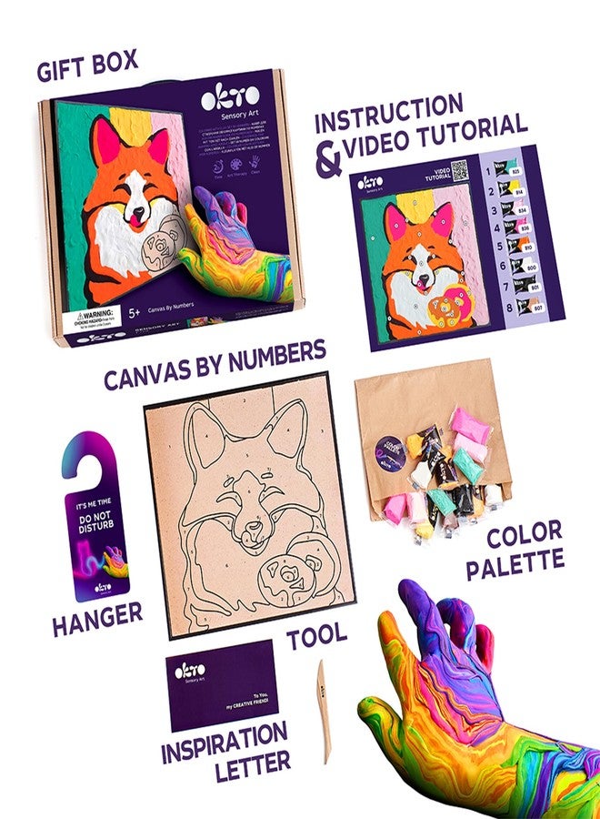 OKTO Air Dry Clay Paint by Numbers Fox | Kids Art Set with Clay Paint | Ages 5+ - Image 3