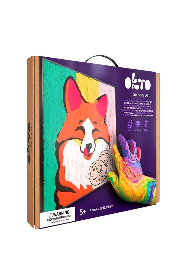 OKTO Air Dry Clay Paint by Numbers Fox | Kids Art Set with Clay Paint | Ages 5+ - Image 2