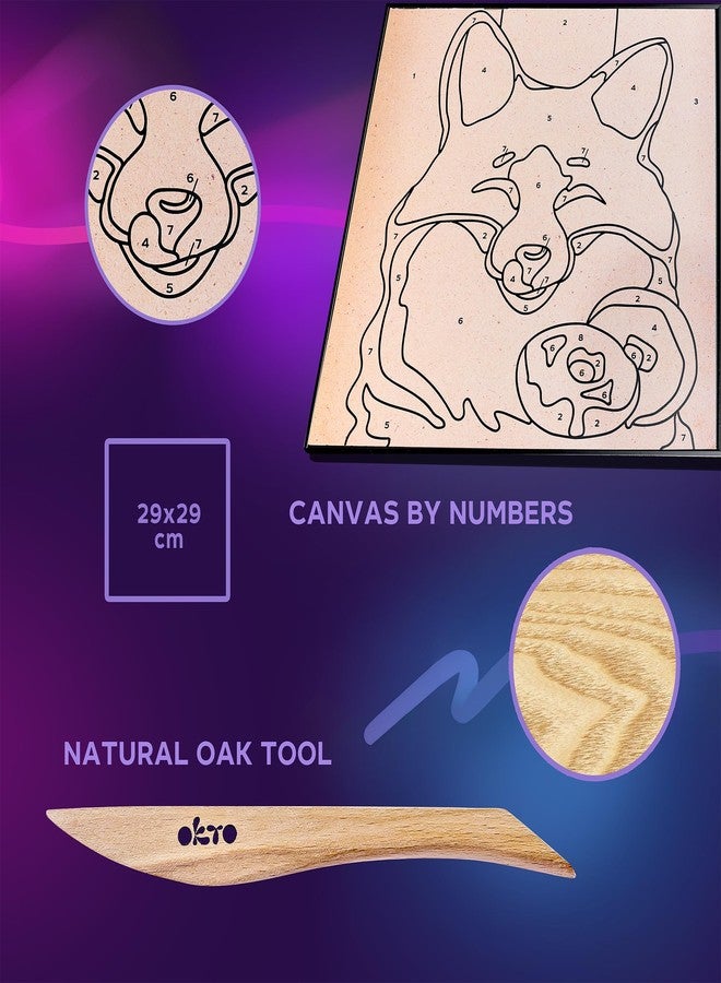 OKTO Air Dry Clay Paint by Numbers Fox | Kids Art Set with Clay Paint | Ages 5+ - Image 4