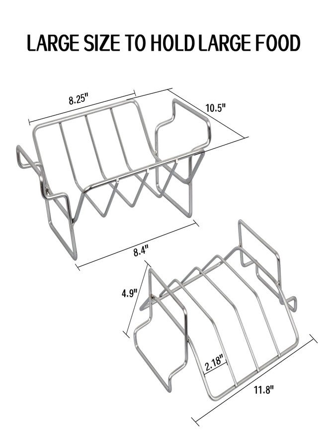 Burly grill Rib Rack for Big Green Egg, Stainless Steel BBQ Rib Racks for Grilling and Smoking Dual-Purpose Turkey Roaster Rack for Large Big Green Egg and Kamado Joe Pit Boss, Holds Up to 4 Racks of Ribs - Image 2