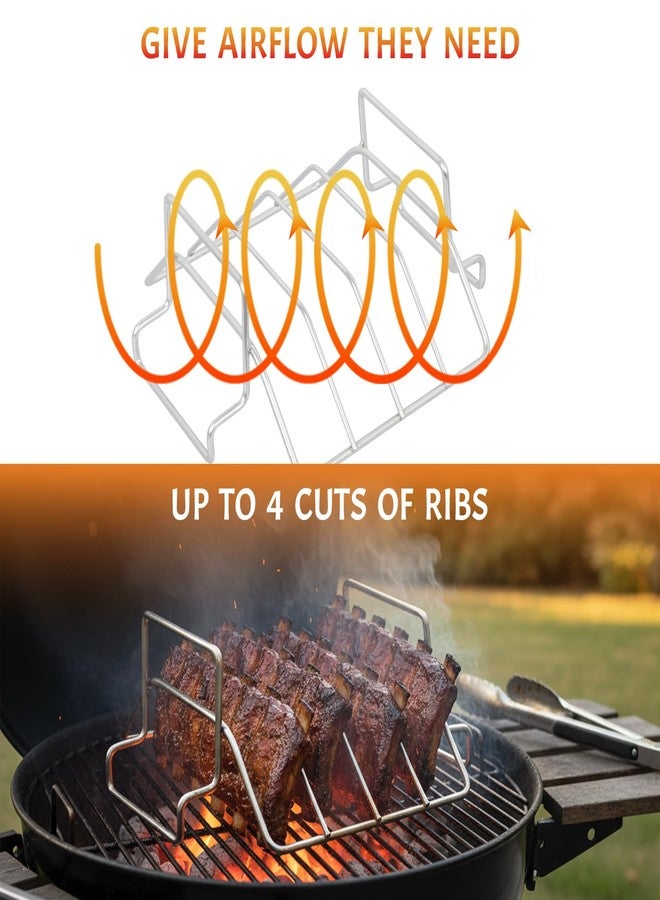 Burly grill Rib Rack for Big Green Egg, Stainless Steel BBQ Rib Racks for Grilling and Smoking Dual-Purpose Turkey Roaster Rack for Large Big Green Egg and Kamado Joe Pit Boss, Holds Up to 4 Racks of Ribs - Image 5