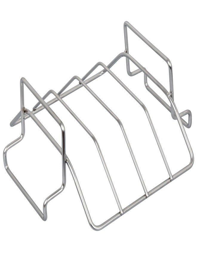 Burly grill Rib Rack for Big Green Egg, Stainless Steel BBQ Rib Racks for Grilling and Smoking Dual-Purpose Turkey Roaster Rack for Large Big Green Egg and Kamado Joe Pit Boss, Holds Up to 4 Racks of Ribs - Image 1