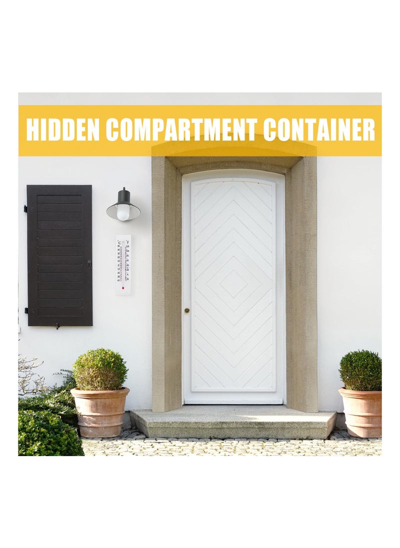 SYOSI - Key Cabinet Outdoor, Hide a Key, Thermometer Decorative Hide a Key Diversion Hidden Compartment Secret Hidden Storage, Key Hider Outdoor, Secret Hiding Containers for Coins, Money and Key(2 Pack) - Image 1
