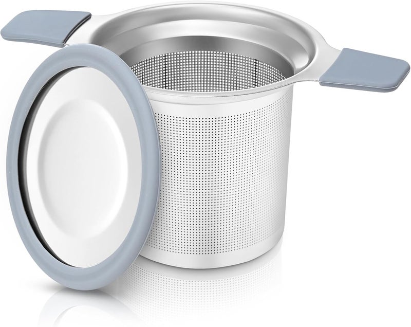 GoodCups Stainless Steel Tea Infuser for Loose Leaf Tea – Extra Fine Mesh Strainer with Heat Proof Double Handles & Lid, Reusable Filter Fits Mugs, Cups & Teapots - Image 1