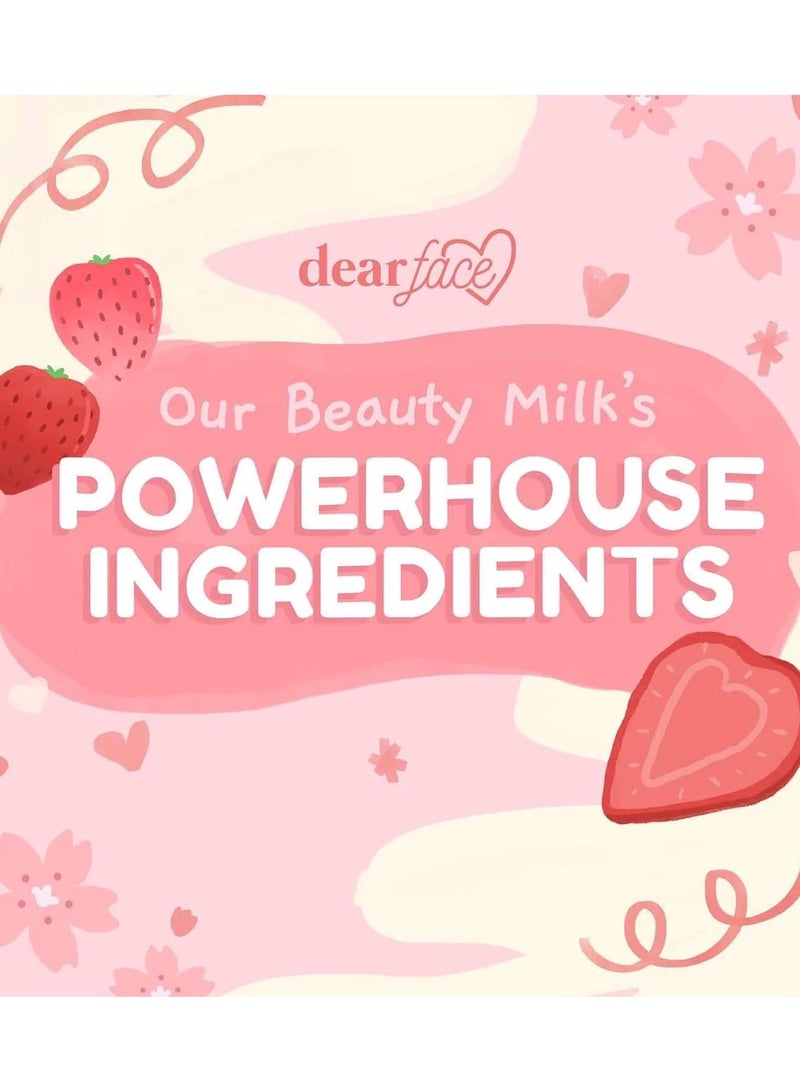 dear face ‏‏Beauty Milk Premium Japanese Strawberry Glutathione drink 180g - Image 5