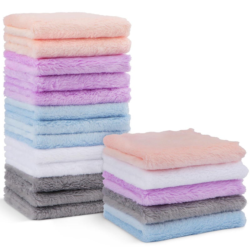 Orighty Baby Washcloths 18Pack Premium Microfiber Baby Bath Face Towels Super Soft and Absorbent Babies Towels for Newborn Infants and Toddlers Natural Infant Wipes for Delicate Skin 9x9 Inch