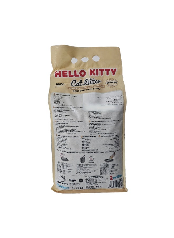 هالو كيتي بت فان هالو كيتي رمل قطط  طبيعي 5 لتر - Image 4