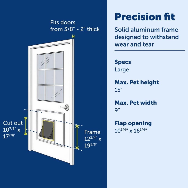 PetSafe Freedom Aluminum Dog and Cat Door - Durable Frame - Small, Medium, Large, X-Large - Image 3
