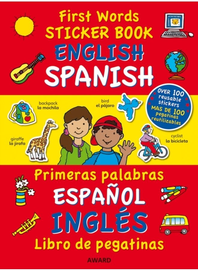 First Words Sticker Books English Spanish - Paperback