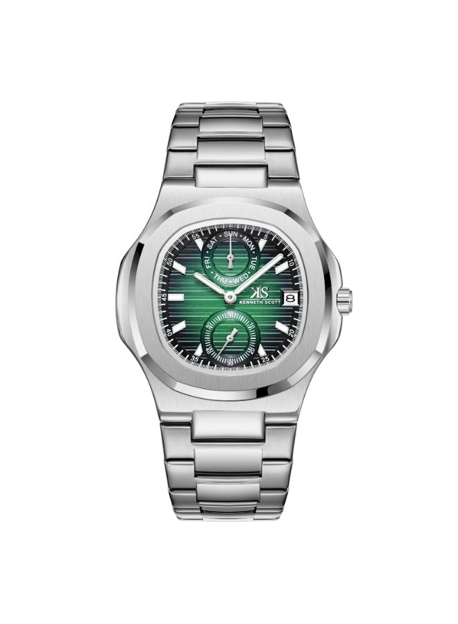 كينيث سكوت ساعة يد رجالية من الستانلس ستيل بعقارب - - Image 1