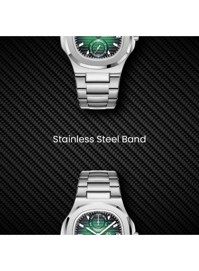 KENNETH SCOTT Men's Stainless Steel Analog Watch K25002-SBSH - 42.7x46.2 mm