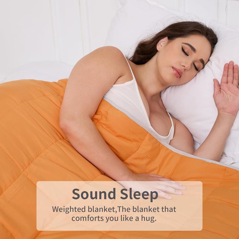 PRETTY NIGHT Labor saving optimized design Weighted Blanket Twin Full Queen and King Size Weighted Blankets for Adults Heavy Blanket are Comfortable and Cozy, Orange Grey, 48 * 72&15lbs Global assorted color picks - Image 5