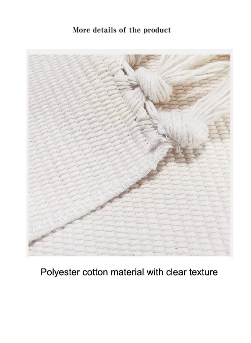 Nordic Cotton Door Mat Multicolour Anti Slip Cotton Rectangular Floor Mats 50 x 80cm  - Image 2