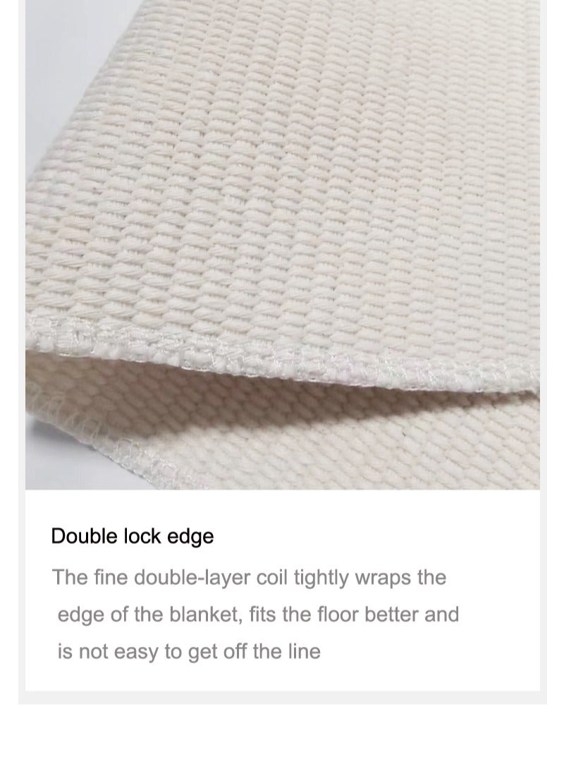 Nordic Cotton Door Mat Multicolour Anti Slip Cotton Rectangular Floor Mats 50 x 80cm  - Image 3