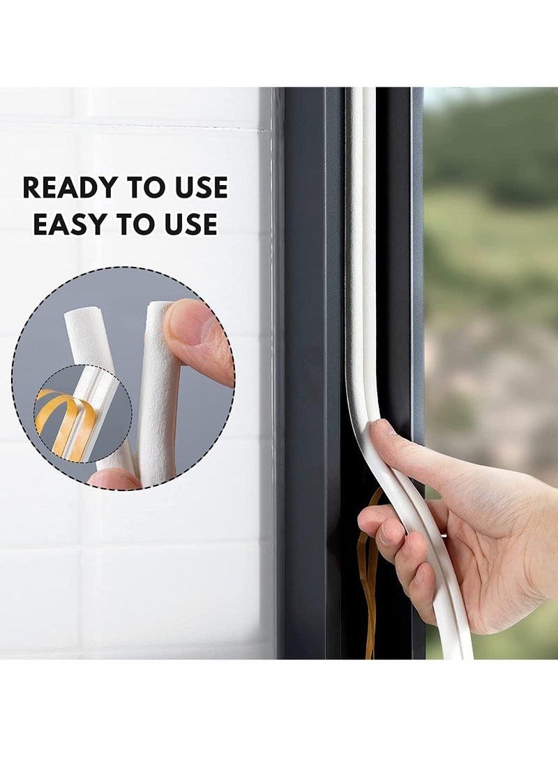 2 Pack Self Adhesive Weather Seal Strip Muffling EPDM Foam D Type Doors Windows Draught Stopper - Image 5