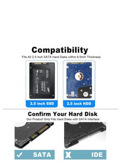 Generic 2.5 inch External Hard Drive Enclosure, Tool-Free USB 3.0 to SATA SSD HDD Enclosure for 7mm and 9.5mm, Laptop Computer Hard Drive Case Support UASP and Trim  - Image 5