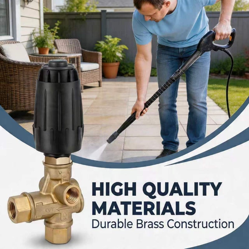 Mingou VRT3-250 Pressure Washer Unloader Valve, 4500 max PSI, 10.5 Max GPM, 3/8"F Outlet, Adjustable Knob, AR ANNOVI REVERBERI - Image 4