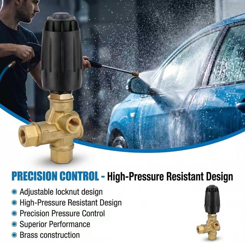 Mingou VRT3-250 Pressure Washer Unloader Valve, 4500 max PSI, 10.5 Max GPM, 3/8"F Outlet, Adjustable Knob, AR ANNOVI REVERBERI - Image 3