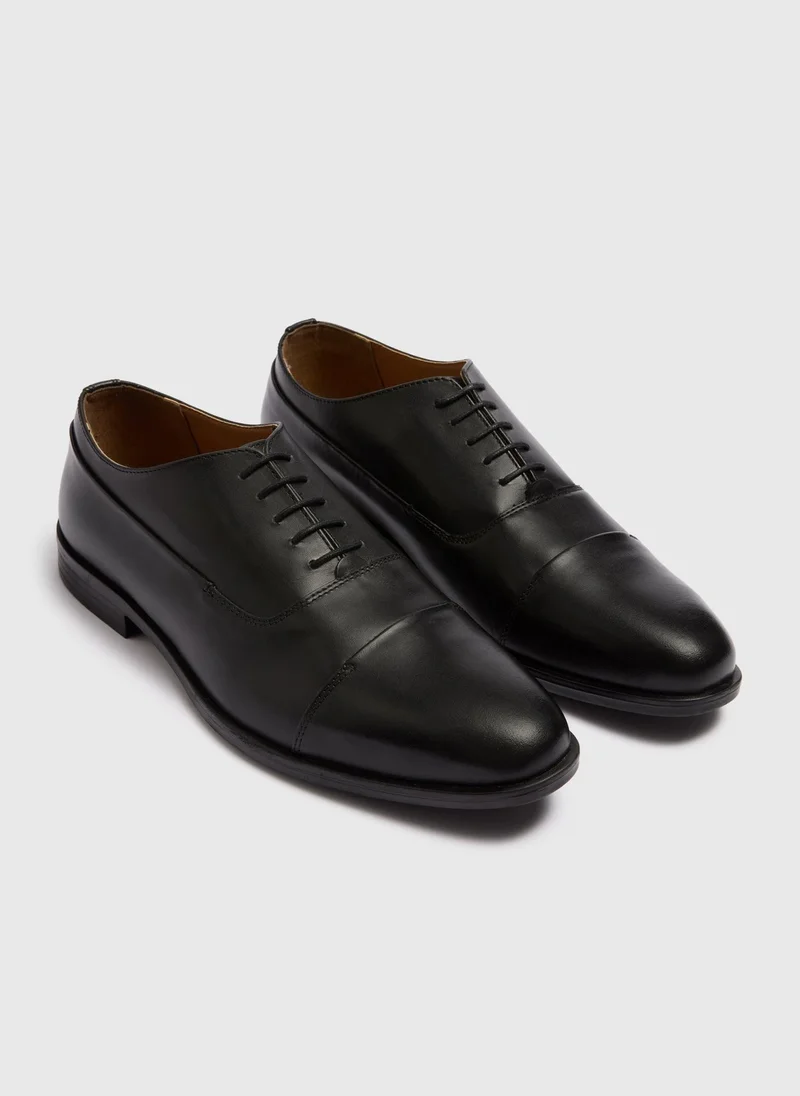 ماتلان Black Oxford Smart Leather Shoes