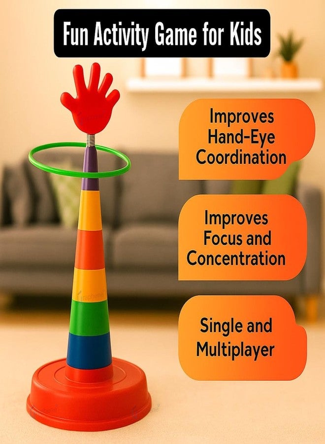 GRAPHENE 2 in 1 Stacking Ring Toss Game Toy for Kids Indoor Outdoor Target Throw Colour Recognition Brain Development Educational Toys For 1-5 Years Girls Boy Fun Learning Activity Toy Set Gift for 3+ - Image 5