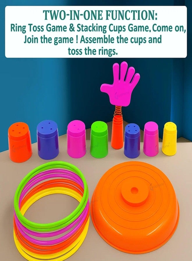 GRAPHENE 2 in 1 Stacking Ring Toss Game Toy for Kids Indoor Outdoor Target Throw Colour Recognition Brain Development Educational Toys For 1-5 Years Girls Boy Fun Learning Activity Toy Set Gift for 3+ - Image 4
