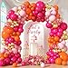 Leraqertra Pink and Orange Balloon Arch Kit with Hot Pastel Pink Orange Metallic Gold Confetti Balloons for Wedding Baby Shower Birthday Party Decorations - Image 2