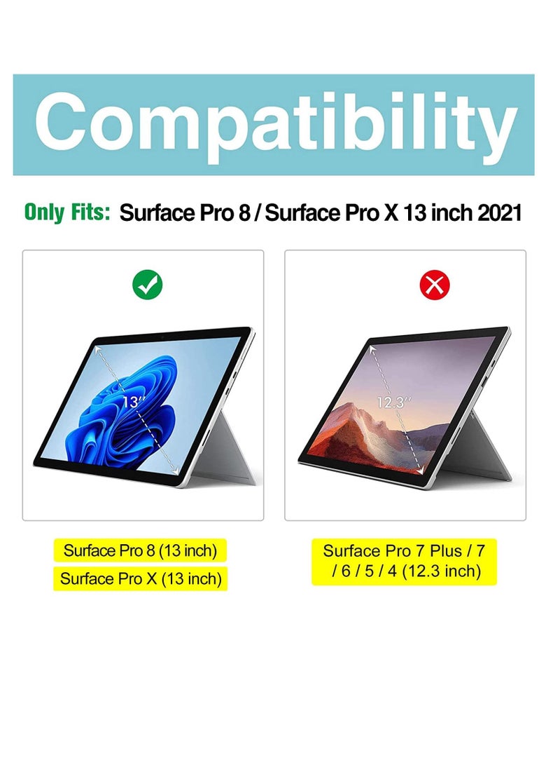 Procases 2 Pack Microsoft Surface Pro 8 Surface Pro X 13 inch Screen Protector Ultra Thin Tempered Glass Screen Film Guard - Image 2