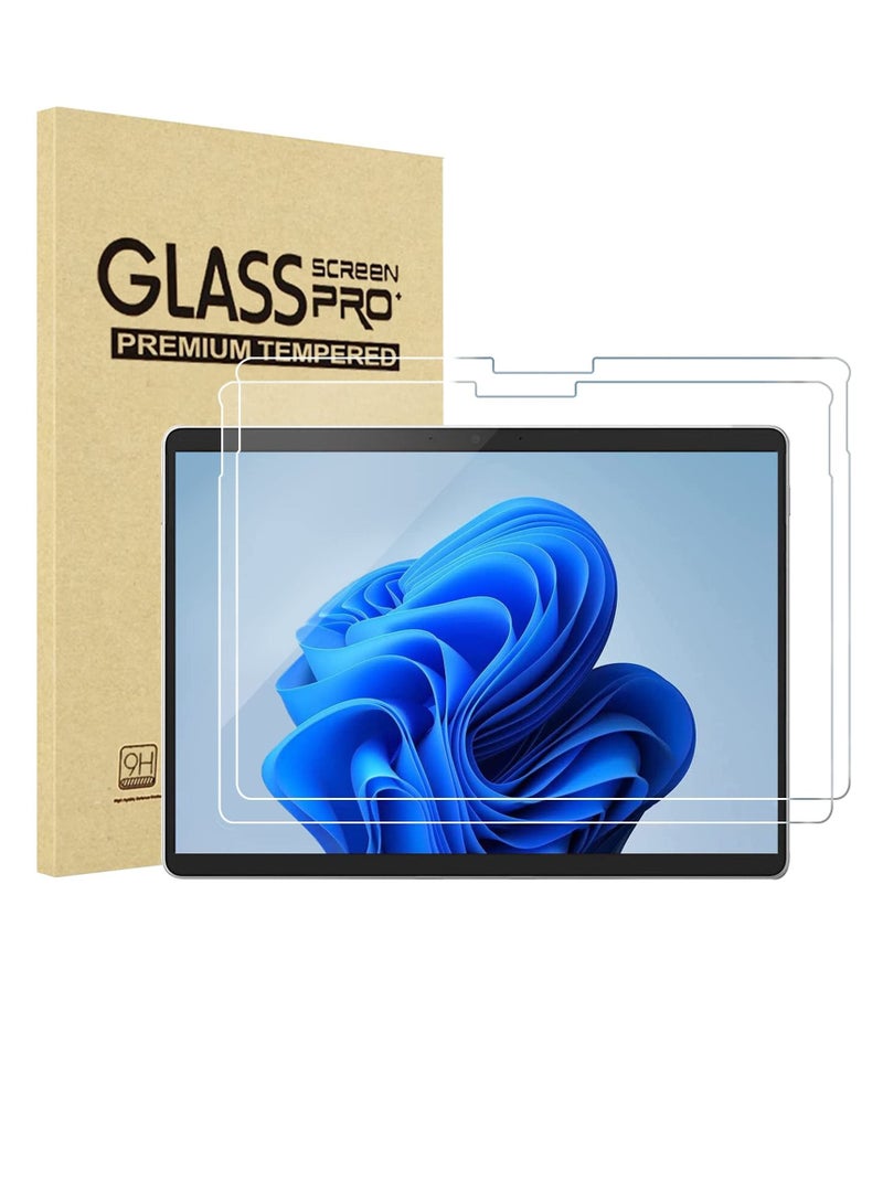 Procases 2 Pack Microsoft Surface Pro 8 Surface Pro X 13 inch Screen Protector Ultra Thin Tempered Glass Screen Film Guard - Image 1