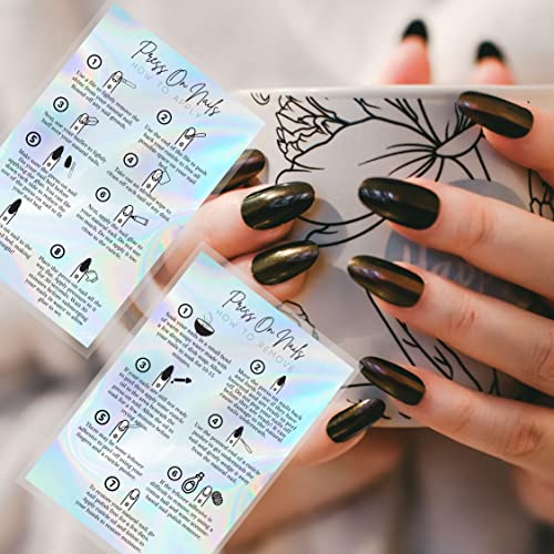 Lashicorn How to Apply Press On Nails Postcard | 30 Pack | 4x6" inch Postcard | Press On Nail Kit Supplies | Press On Nail Instruction Cards | Rainbow Background - Image 5