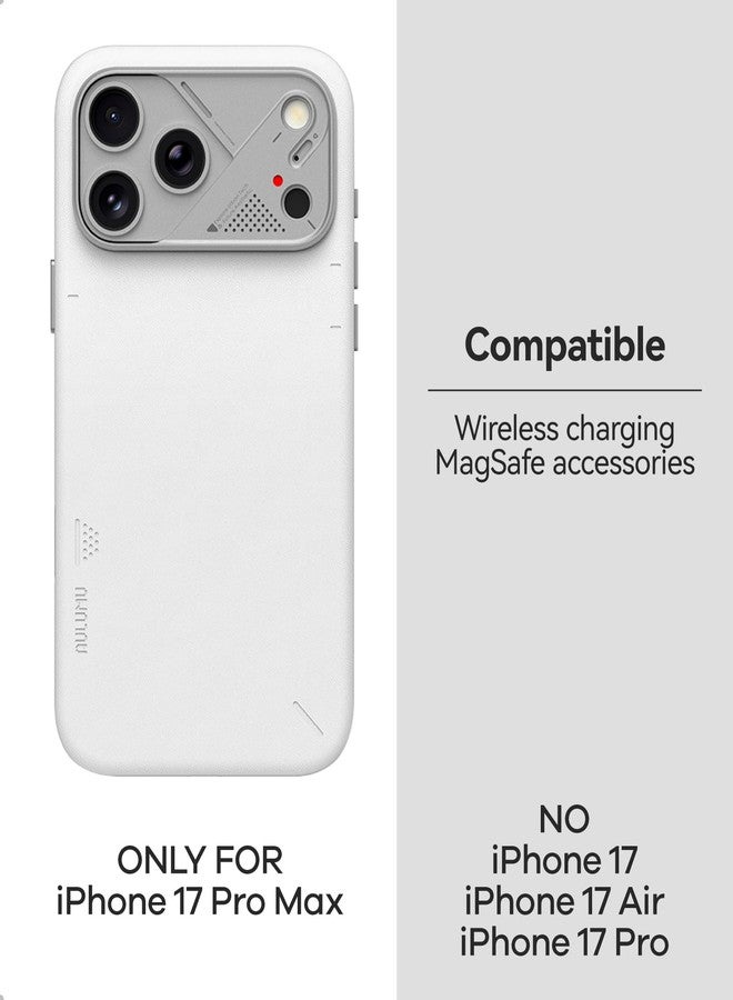 Aulumu A17 Vegan Leather Case for iPhone 17 Pro Max Case | Soft & Lavish Touch | CoolHyper Real Cooling | Compatible with MagSafe (White) - Image 2
