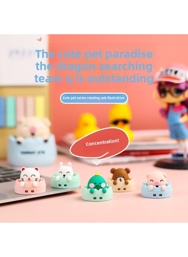قرص U Disk Mini Doll Usb2.0 عالي السرعة من Animal U Disk قابل للطباعة بشعار هدية قرص U - اللون: تنين صغير + إبزيم حلقي - السعة: 8 جيجابايت  - Image 5