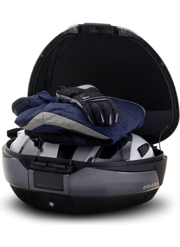 Ebakbak Motorcycle Backpack Titanium Black Dark Gray Engine Rear Topcase 48 Liters  - Image 1