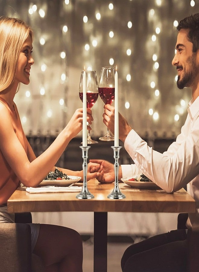 أوشين شموع أوشاين العاجية المدببة بطول 10 بوصات - عبوة من 12 شمعة مدببة طويلة، لا تسيل، بدون رائحة، بدون دخان، ومناسبة للطوارئ، تدوم احتراقها من 7 إلى 8 ساعات، مثالية لحفلات الزفاف، وحفلات العشاء، وعيد الفصح. - Image 5