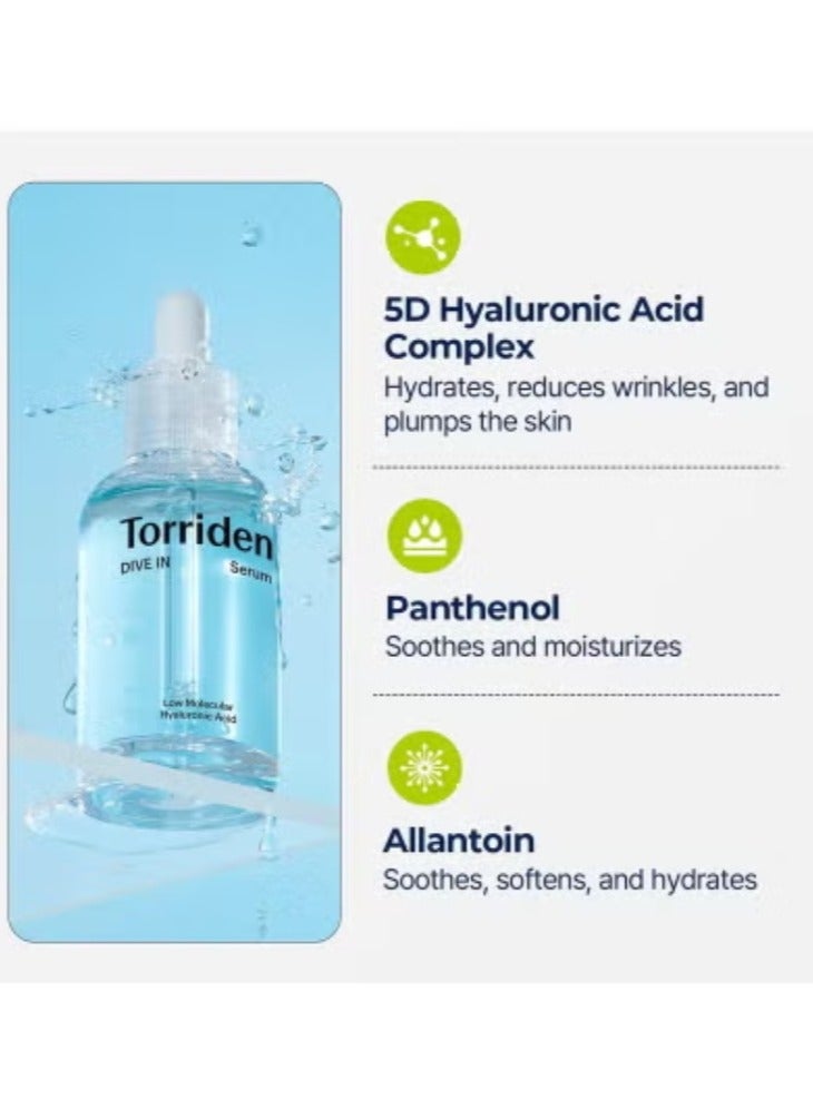 Torriden DIVE-IN Low-Molecular Hyaluronic Acid Serum, 1.69 fl oz | Fragrance-free Face Serum for Dry, Dehydrated, Oily Skin | Vegan, Clean, Cruelty-Free Korean Skin Care - Image 5