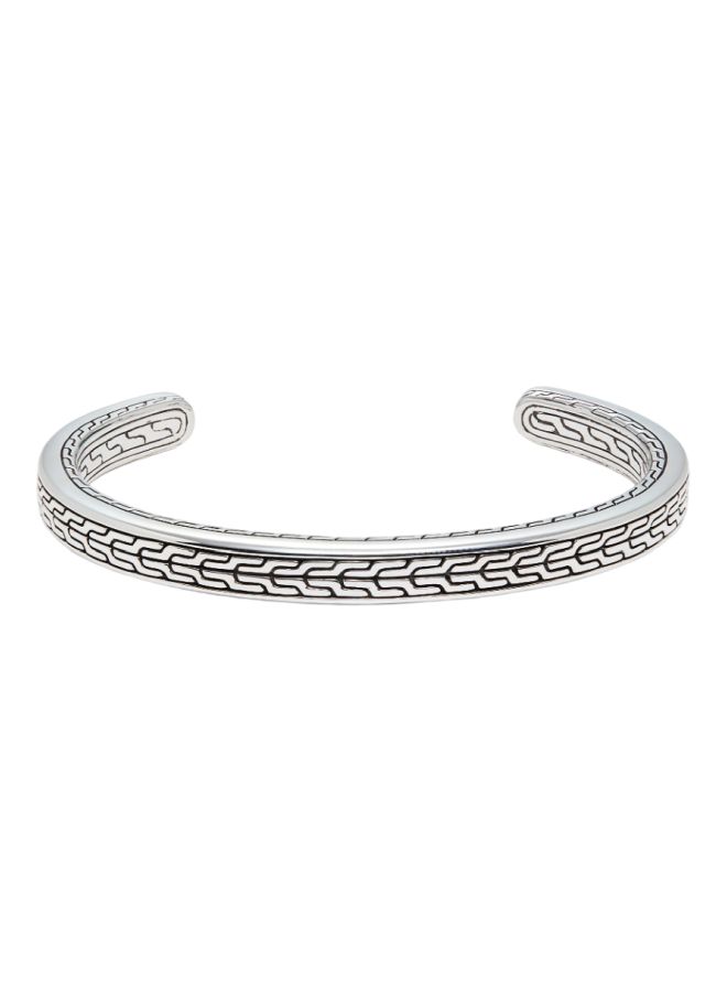 Classic Sterling Silver Textured Bracelet for Women
