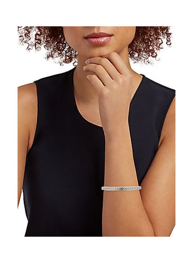 Classic Sterling Silver Textured Bracelet for Women