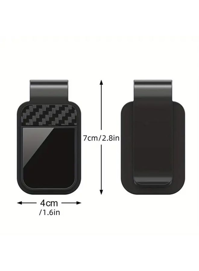 Black Car Sunglasses Clip Holder 1pc Universal Sun Visor Organizer PVC Storage - Image 2
