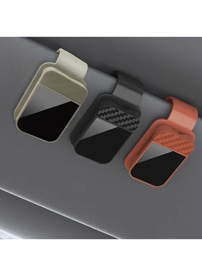 Black Car Sunglasses Clip Holder 1pc Universal Sun Visor Organizer PVC Storage - Image 1