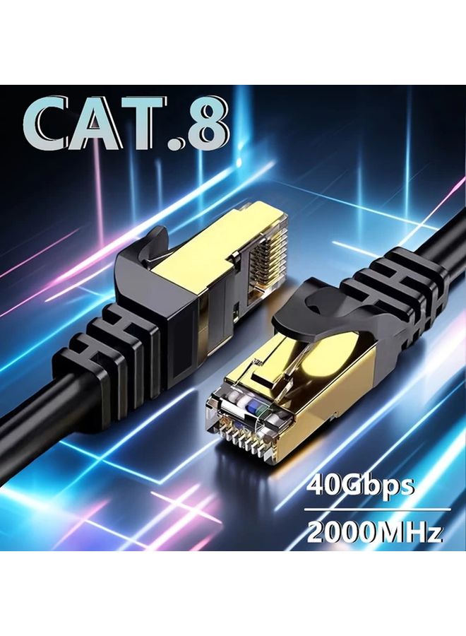 Cat8 Ethernet Cable 40Gbps 2000MHz 1m 3 3 Feet Heavy Duty High Speed Network Cable - Image 1