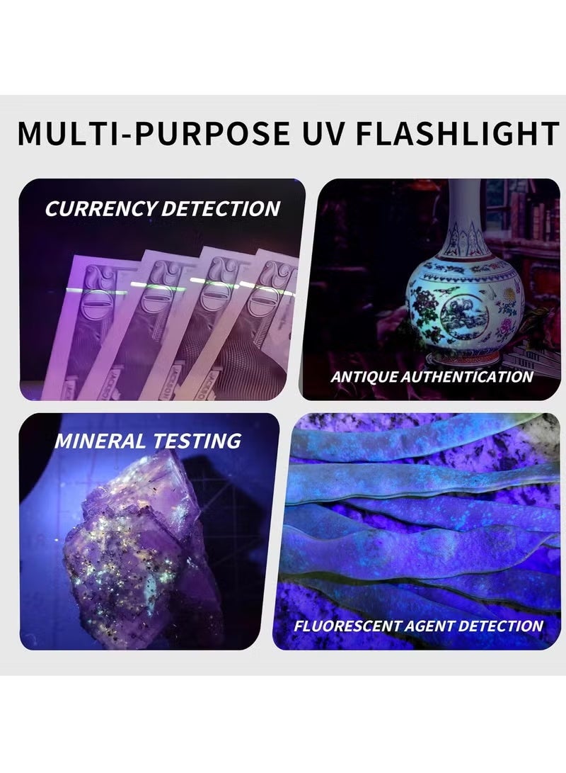 Gecomo UV Torches Rechargeable, USB Strong Ultraviolet LED Flashlights, Flashlight Fluorescent Detection Lamp Ringworm Light, Detector for Pet Urine/Stains, Flurescent, Uranium Glass, Curing Resin - Image 4