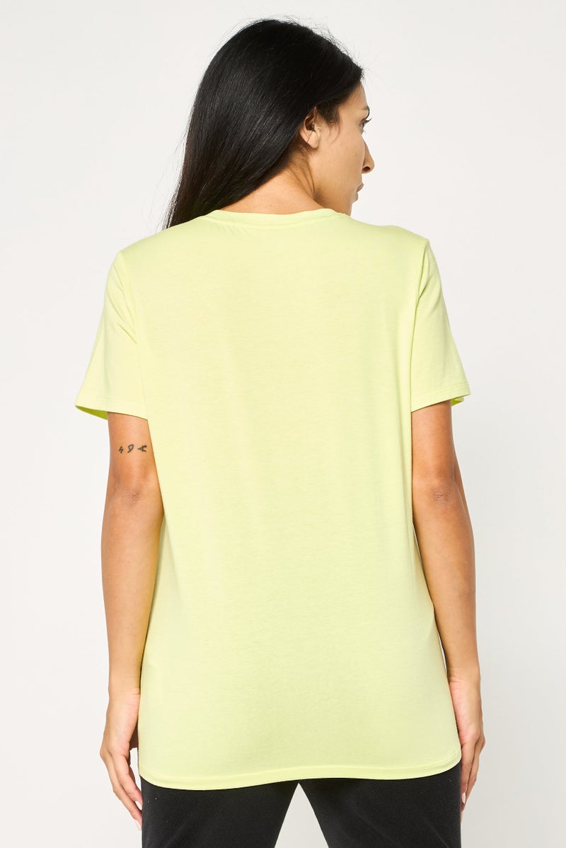 DKNY Women Sportswear Fit Short Sleeve Training T-Shirt, Lime Green - Image 4