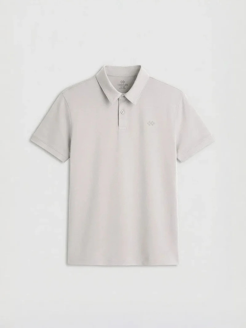 TOMMYLIFE TOMMY Men's Cotton Elastane Polo T-Shirt