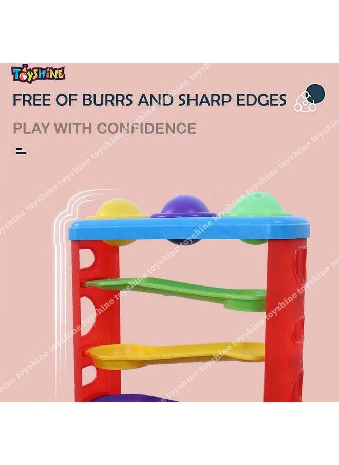 Toyshine - Ramp Race Slope Rolling Hammer Toy Set With 3 Balls For Kids Pound A Ball Toy For Toddlers Boys And Girls Stem Developmental Educational Fun Learning Toy Best Birthday Gifts (Medium) - Image 1