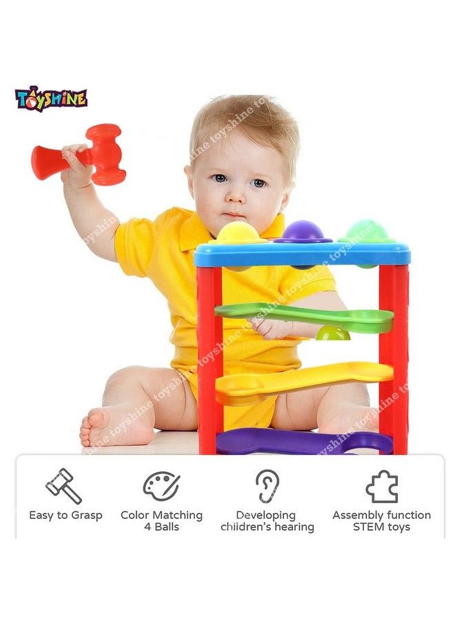 Toyshine - Ramp Race Slope Rolling Hammer Toy Set With 3 Balls For Kids Pound A Ball Toy For Toddlers Boys And Girls Stem Developmental Educational Fun Learning Toy Best Birthday Gifts (Medium) - Image 1