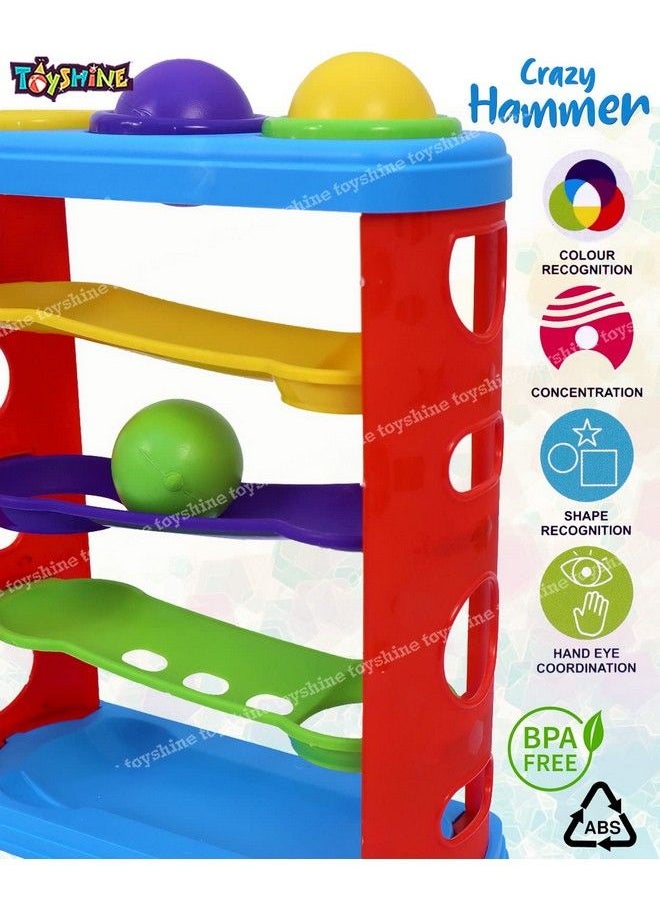 Toyshine - Ramp Race Slope Rolling Hammer Toy Set With 3 Balls For Kids Pound A Ball Toy For Toddlers Boys And Girls Stem Developmental Educational Fun Learning Toy Best Birthday Gifts (Medium) - Image 1