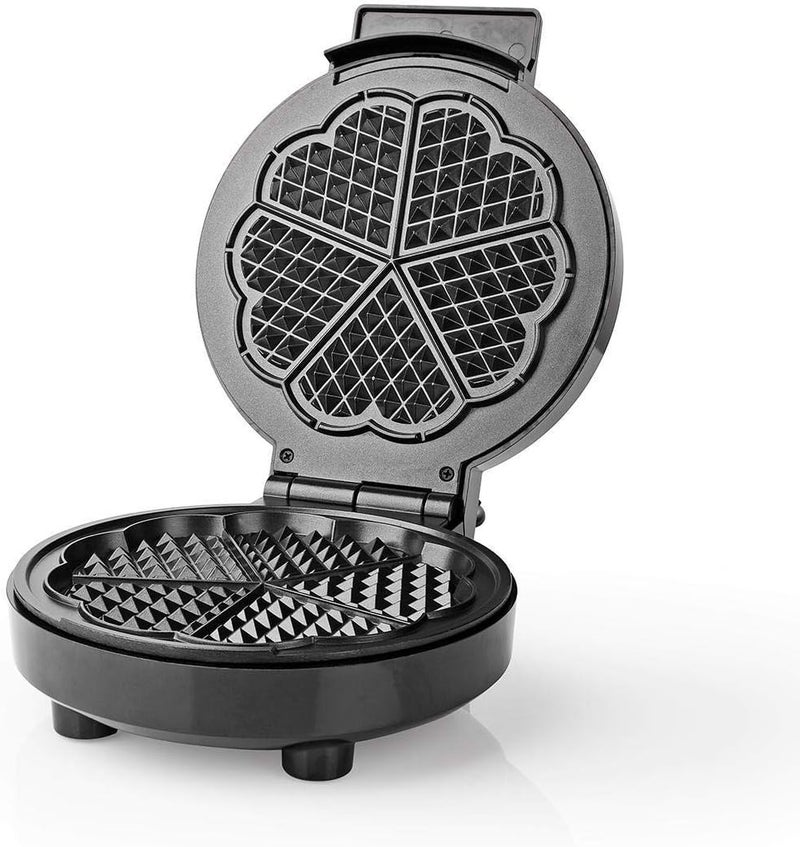 NEDIS KAWP100BK Waffle Machine, Waffle Plate | 19 cm | 1000 W | Black - Image 1