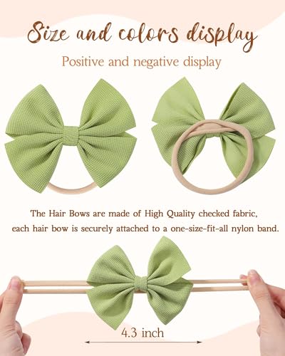 doboi 20PCS Baby Girls Headbands Hair Bows Nylon Hairbands Hair Accessories for Newborn Infant Toddlers Little Girls - Image 3