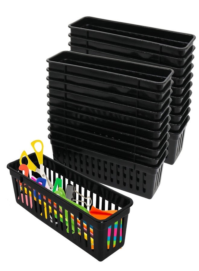 SCWBOEII 24 Pcs Classroom Storage Baskets Bins Baskets, Plastic Pencil or Rubber Organizer Basket Halloween Trays for Home School Classroom Office - Image 1