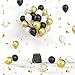 Janinus Black Gold Balloons 12 Inch Metallic Gold Black White Confetti Balloons New Year Eve Balloons for Birthday Wedding Graduation New Years Anniversary Party Decorations - Image 2