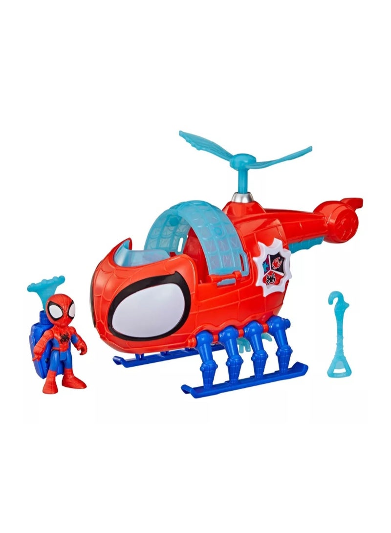 Hasbro Marvel Marvel Spidey and His Amazing Friends Team Spidey Copter Vehicle Playset with Figure - Image 2